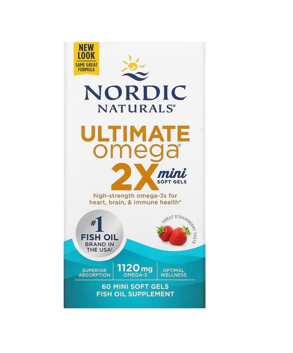 Nordic Naturals - Ultimate Omega 2X Mini, 1120mg Strawberry - 60 mini softgels
