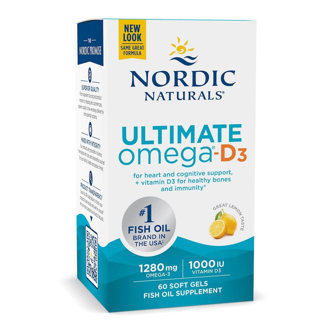Nordic Naturals - Ultimate Omega-D3 Fish Oil, 1280mg Lemon - 60 softgels