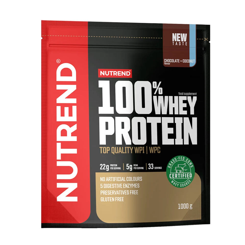 Nutrend - 100% Whey Protein, Chocolate + Coconut - 1000g