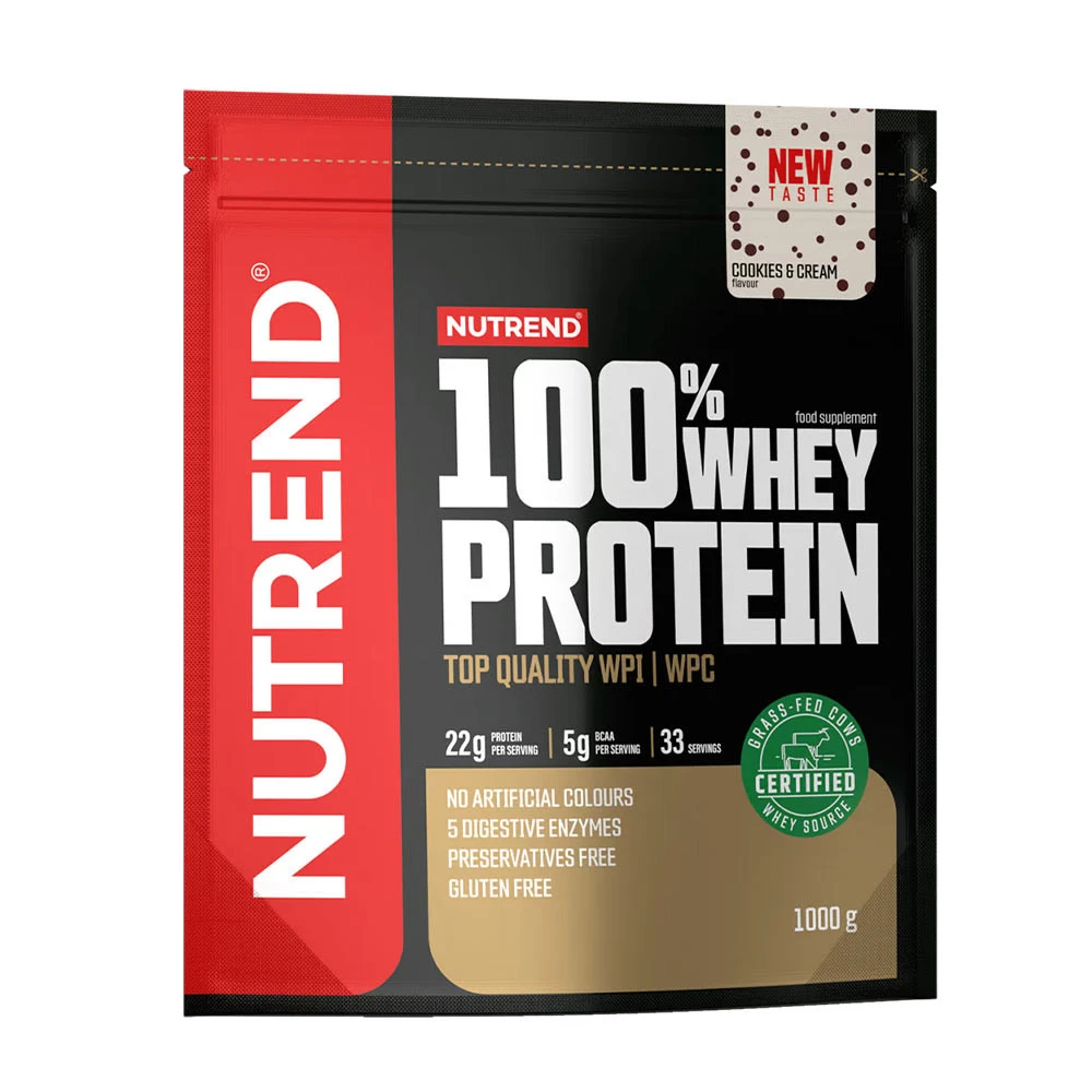 Nutrend - 100% Whey Protein, Cookies & Cream - 1000g