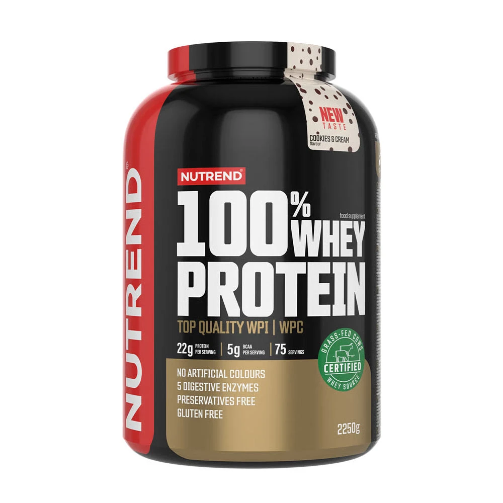 Nutrend - 100% Whey Protein, Cookies & Cream - 2250g