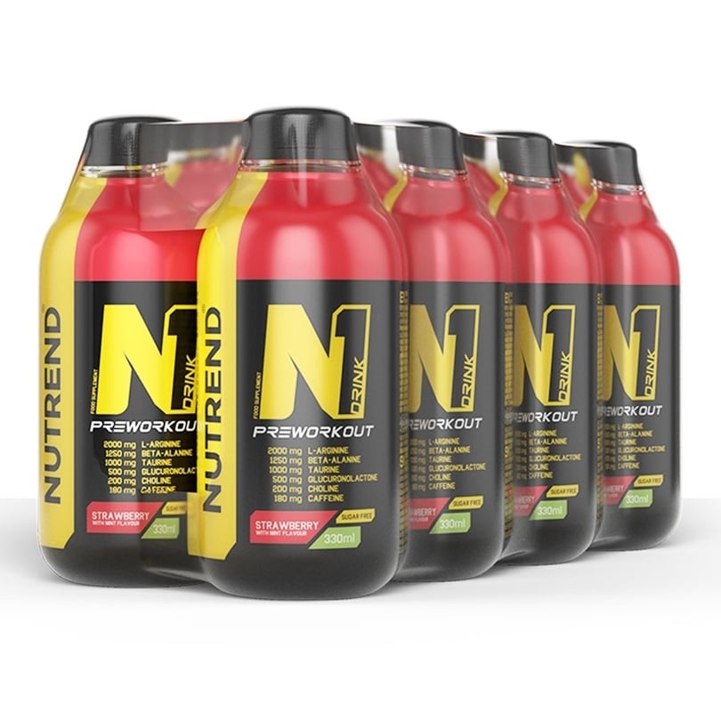 Nutrend - N1 Drink, Strawberry with Mint - 8 x 330 ml.