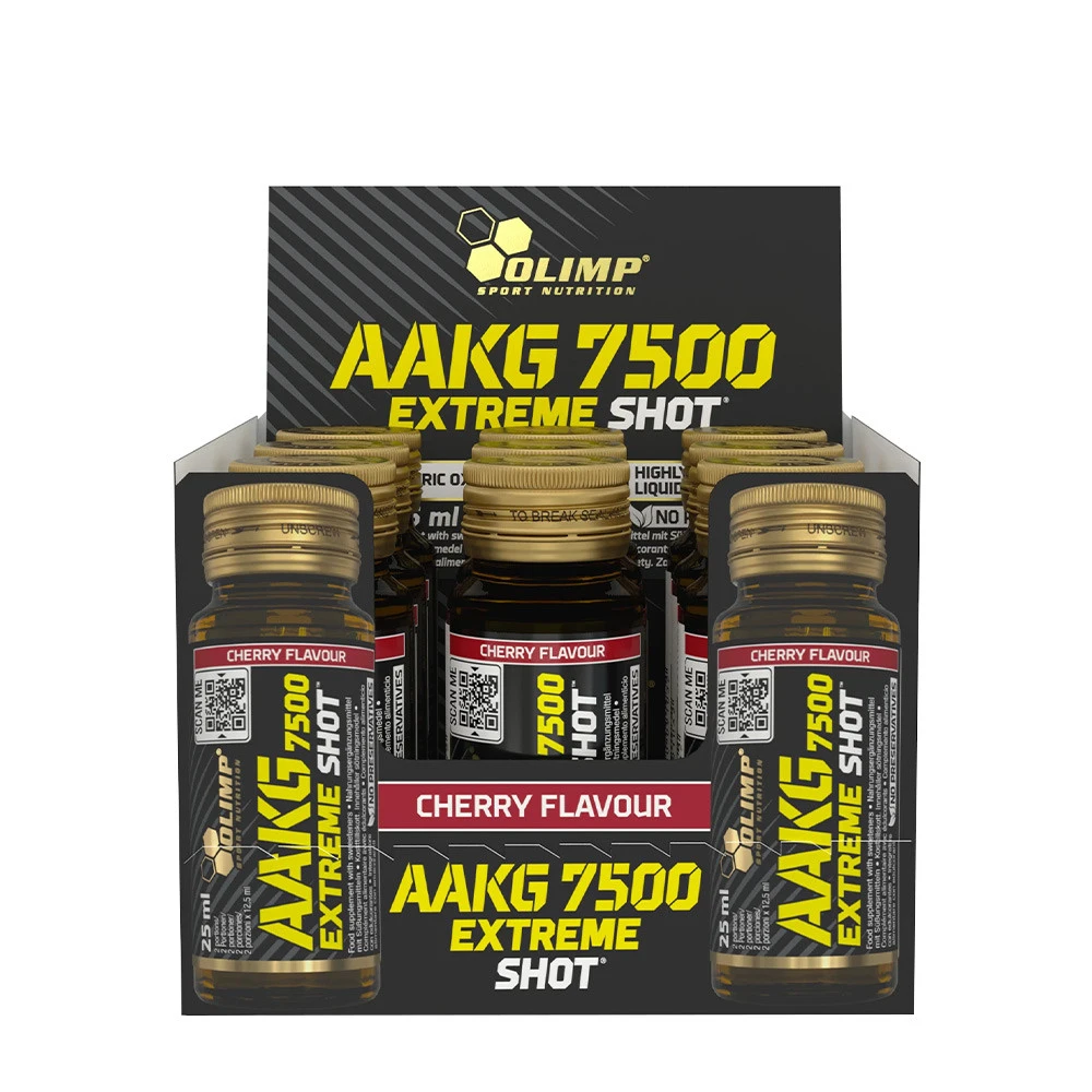 Olimp Nutrition - AAKG 7500 Extreme Shot, Cherry - 9 x 25 ml.