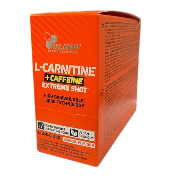 Olimp Nutrition - L-Carnitine + Caffeine Extreme Shot, Orange - 10 x 25 ml.