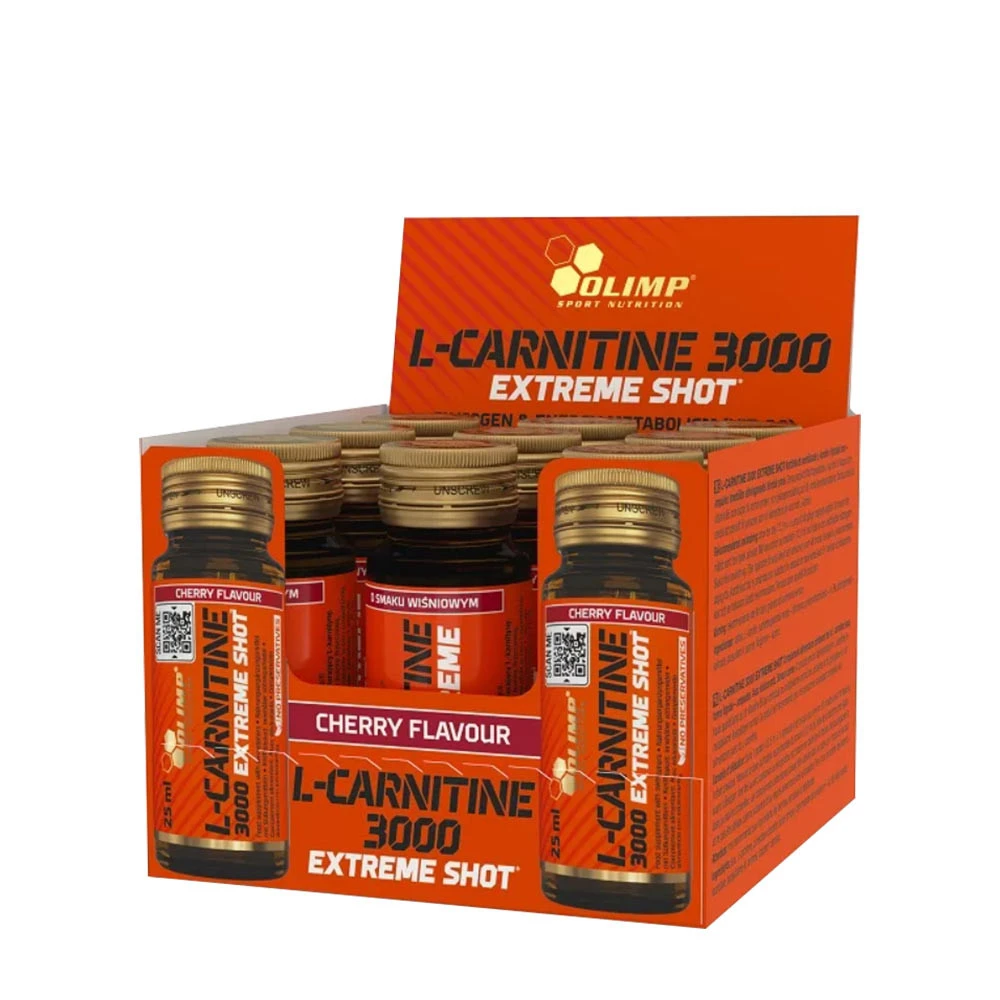 Olimp Nutrition - L-Carnitine 3000 Extreme Shot, Cherry - 9 x 25 ml.