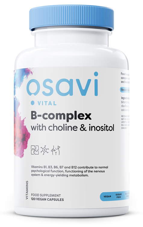 B-kompleks med cholin og inositol - B-kompleks med cholin og inositol - 120 veganske kapsler