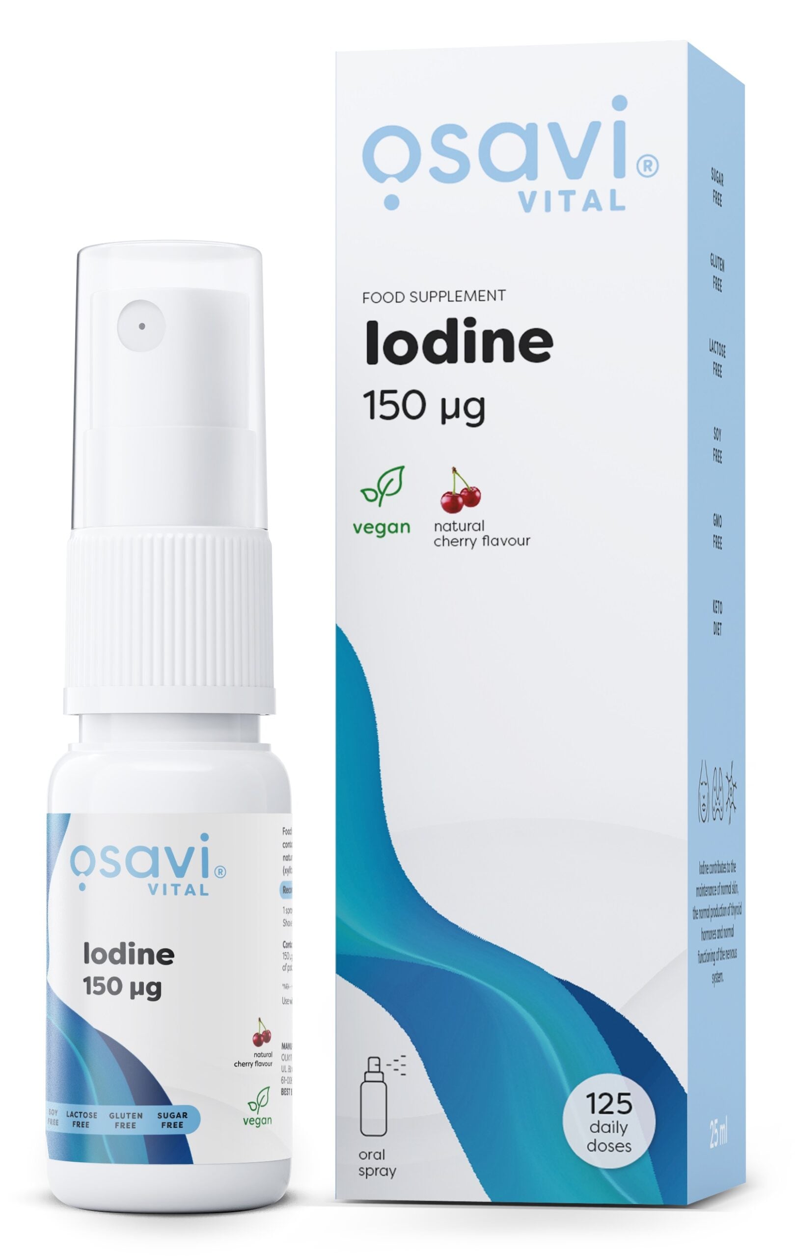 Osavi - Iodine Oral Spray, 150mcg (Cherry) - 25 ml.
