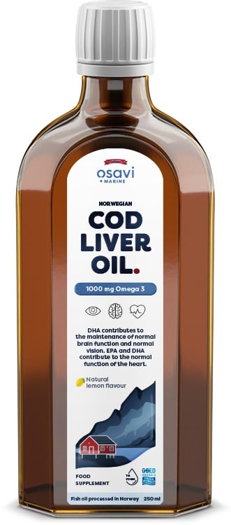 Osavi - Norwegian Cod Liver Oil, 1000mg Omega 3 (Lemon) - 250 ml.