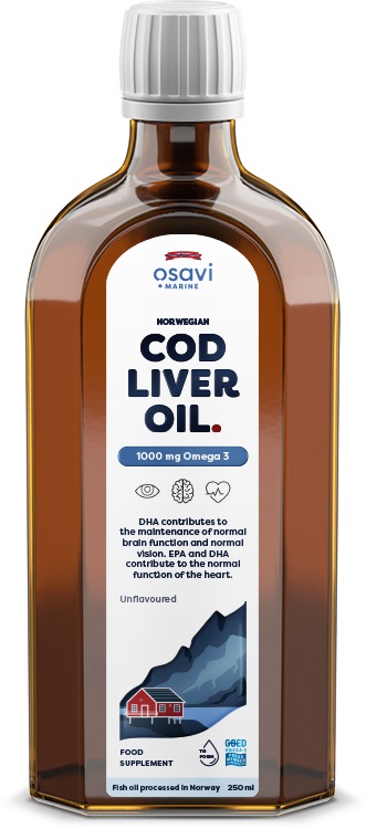 Osavi - Norwegian Cod Liver Oil, 1000mg Omega 3 (Unflavoured) - 250 ml.