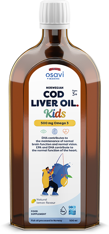 Osavi - Norwegian Cod Liver Oil Kids, 500mg Omega 3 (Lemon) - 500 ml.