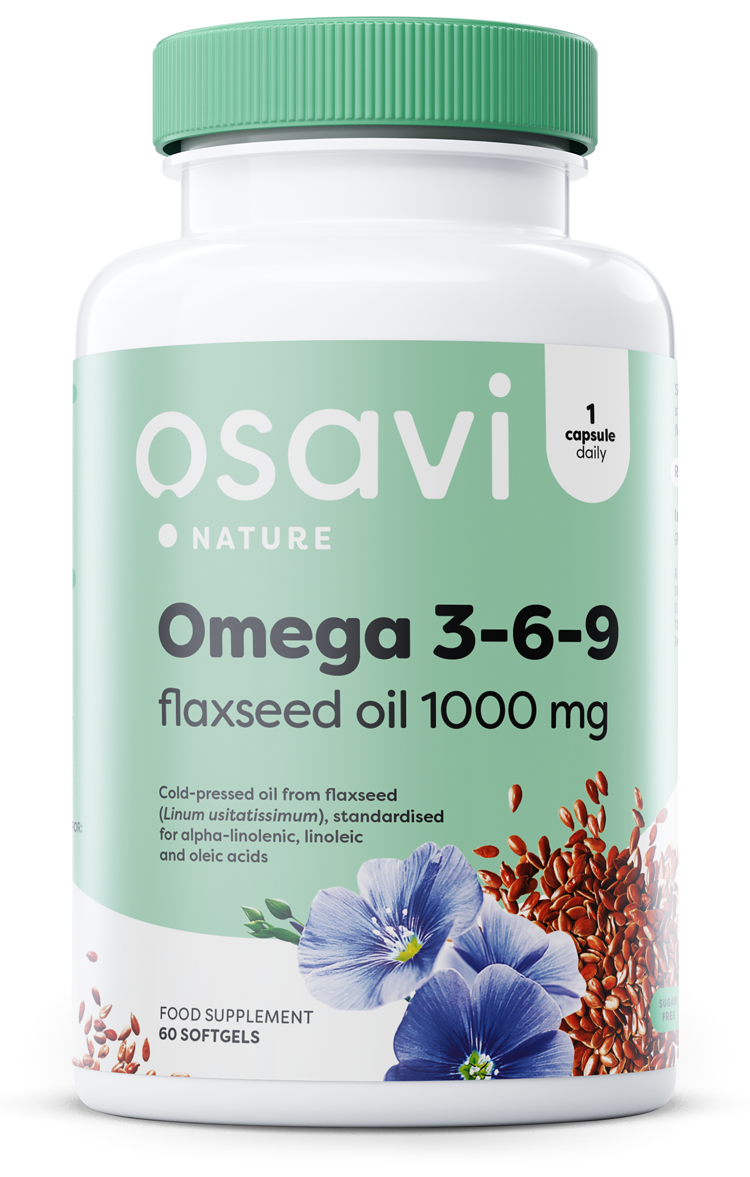 Osavi - Omega 3-6-9 Flaxseed Oil, 1000mg - 60 softgels