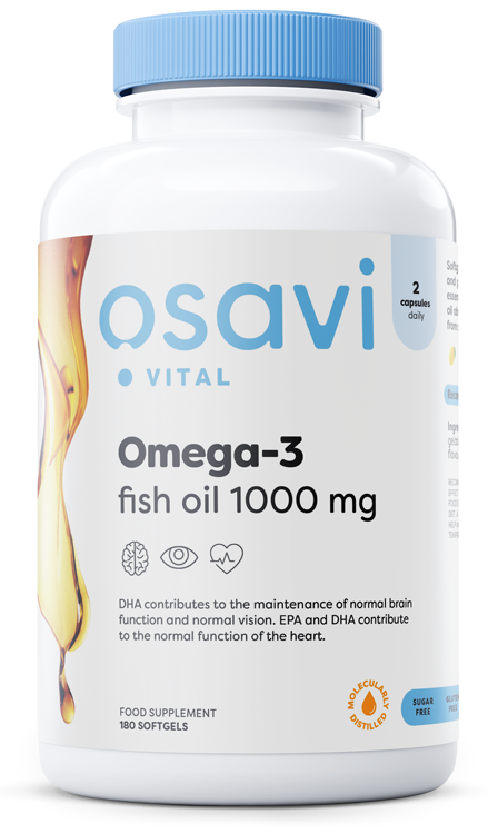 Osavi - Omega-3 Fish Oil Molecularly Distilled, 1000mg (Lemon) - 180 softgels