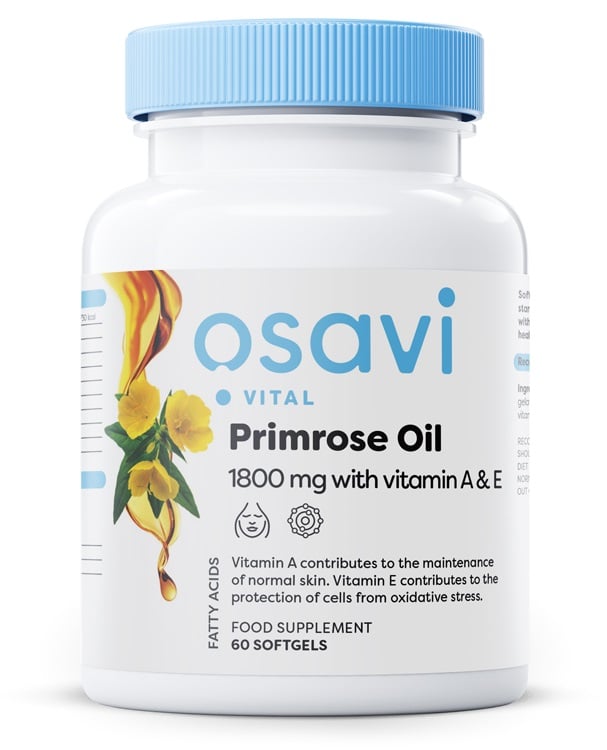 Kæmpenatlysolie med Vitamin A & E, 1800 mg - 60 bløde kapsler