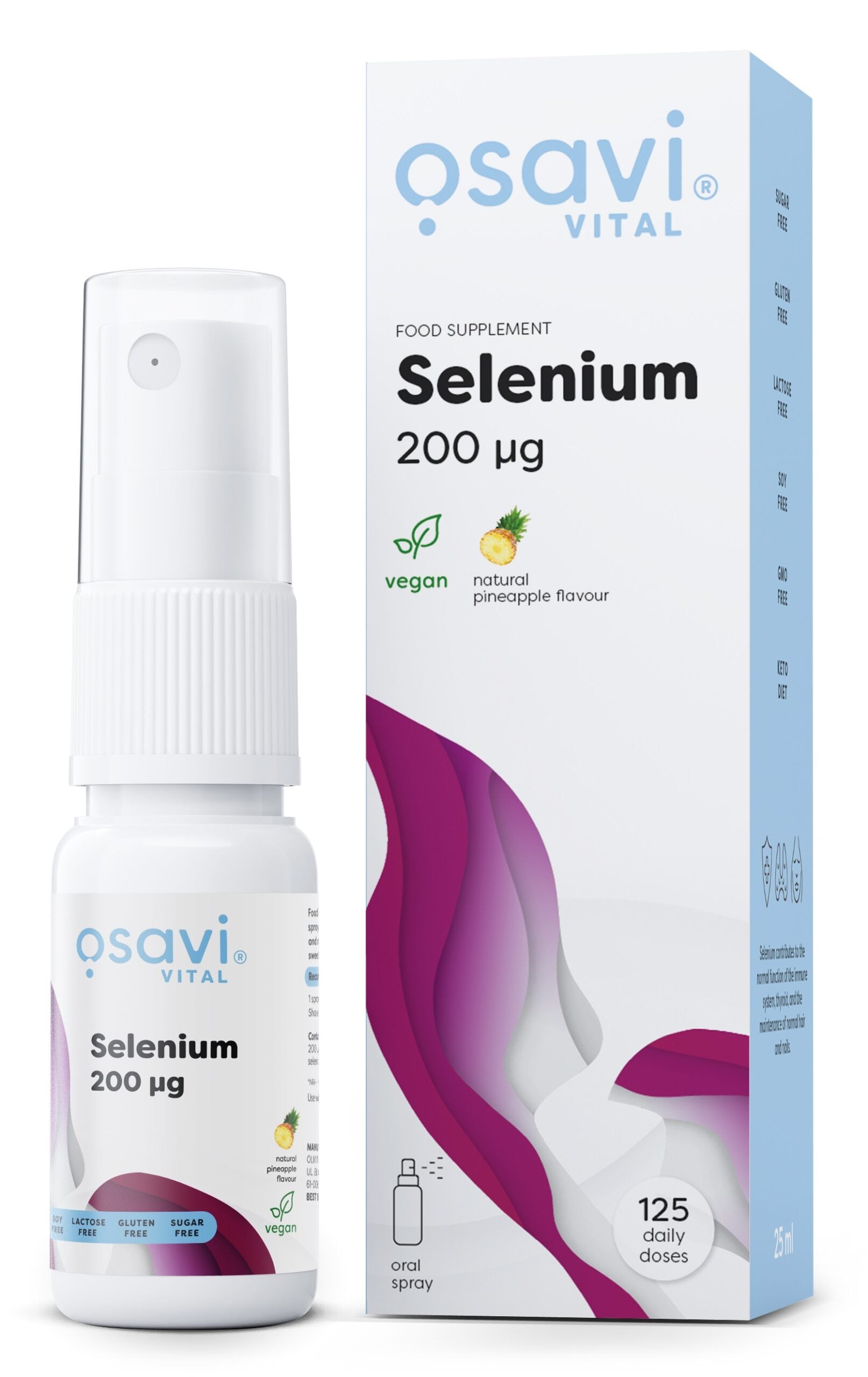 Osavi - Selenium Oral Spray, 200mcg (Pineapple) - 25 ml.