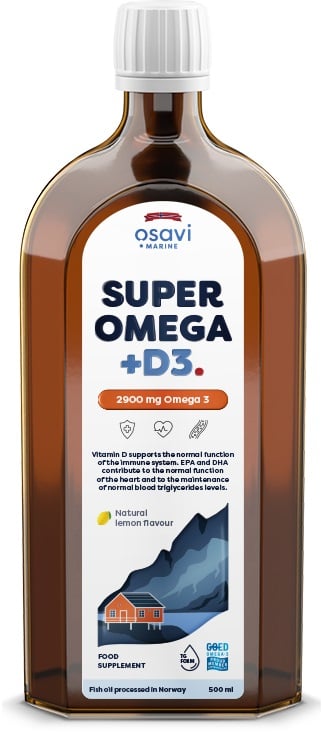 Osavi - Super Omega + D3, 2900mg Omega 3 (Lemon) - 500 ml.