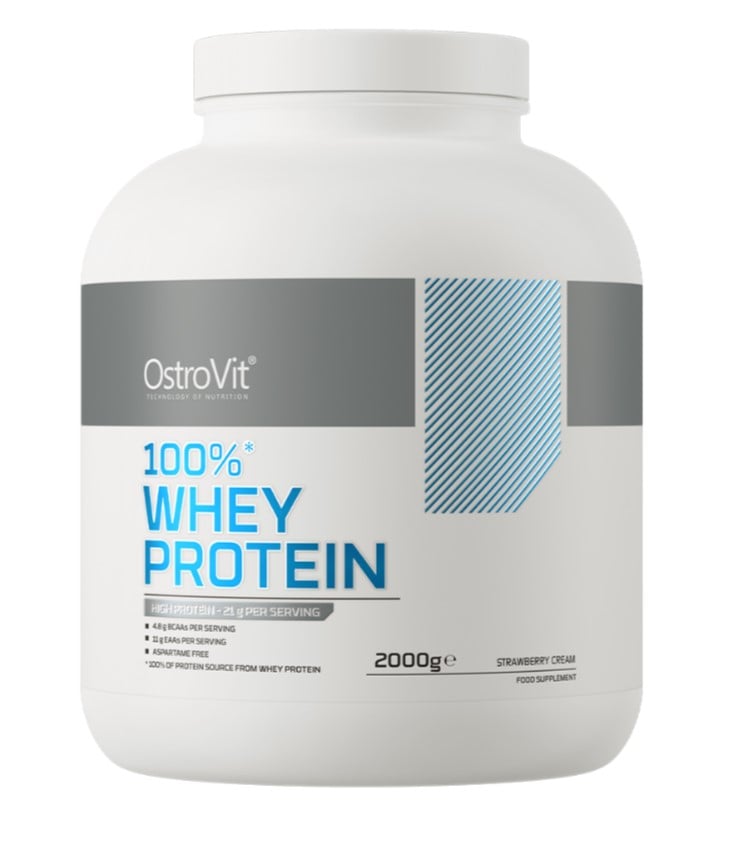 OstroVit - 100% Whey Protein, Strawberry Cream - 2000g