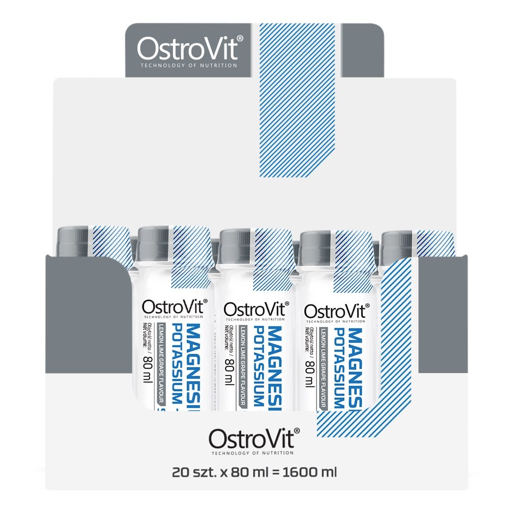 OstroVit - Magnesium Potassium + B6 Shot, Lemon Lime Grape - 20 x 80 ml.