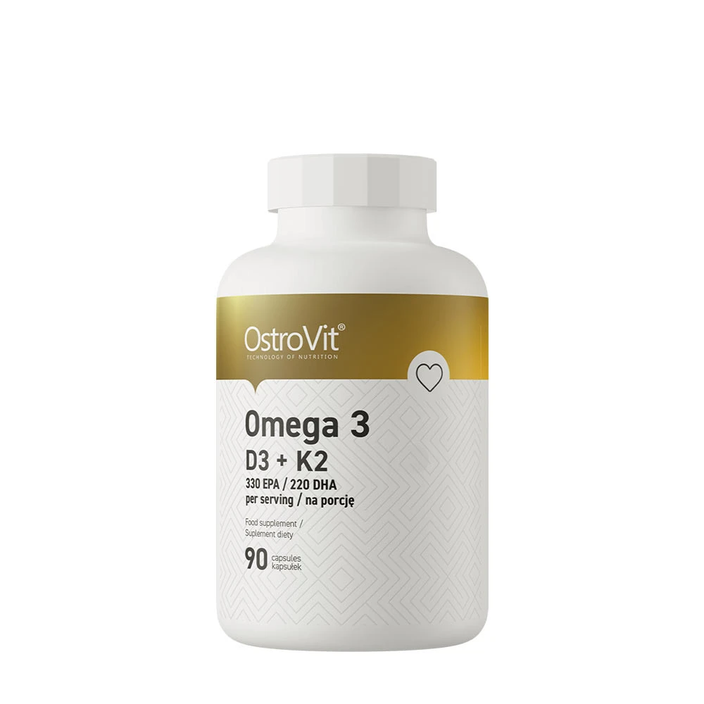 OstroVit - Omega 3 D3 + K2, 90 kapsler