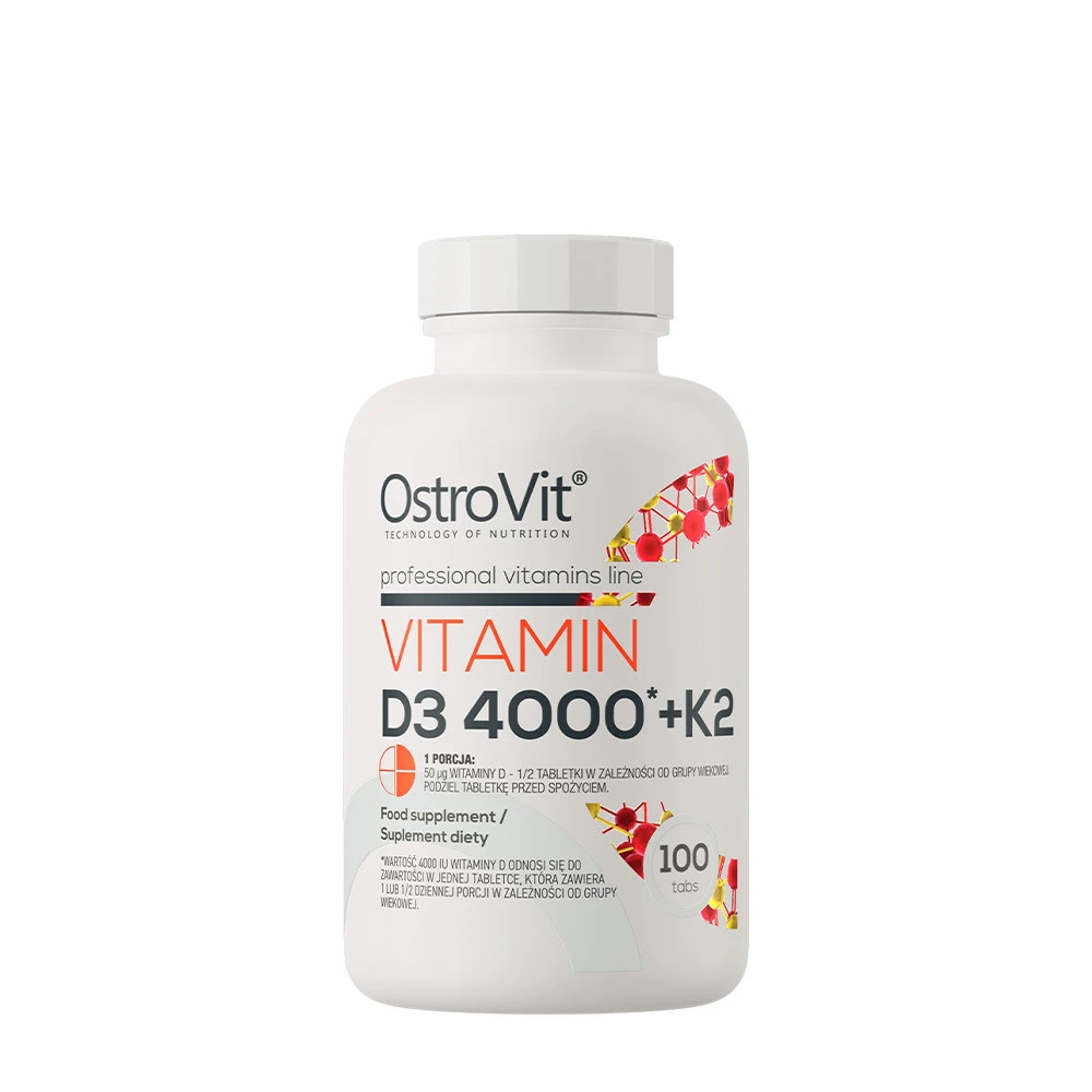 OstroVit - Vitamin D3 4000 + K2, 100 tabletter