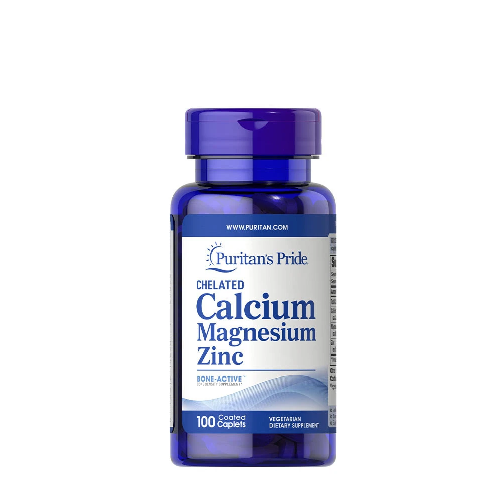 Puritan's Pride - Calcium Magnesium Zinc - 100 caplets billede
