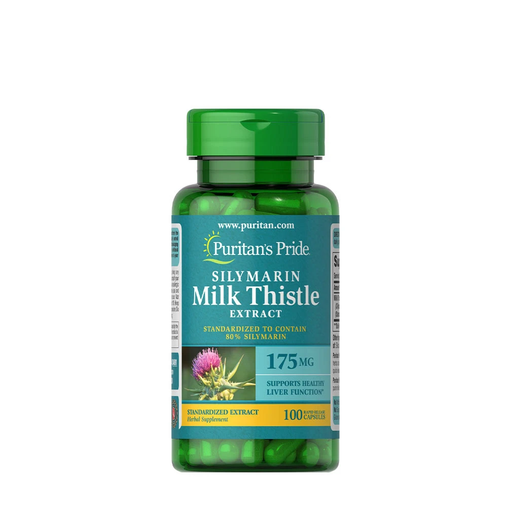 Puritan's Pride - Silymarin Milk Thistle Extract, 175mg - 100 caps billede