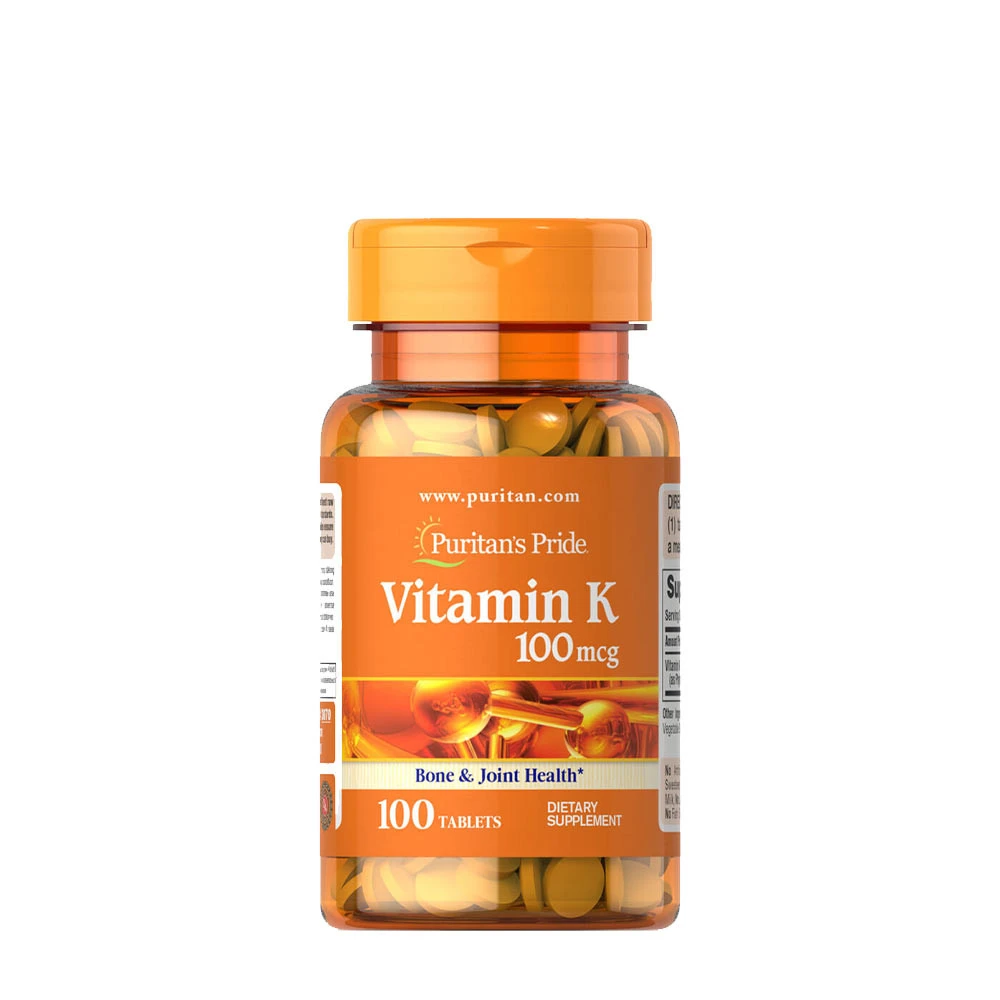 Puritan's Pride - Vitamin K, 100mcg - 100 tabs billede