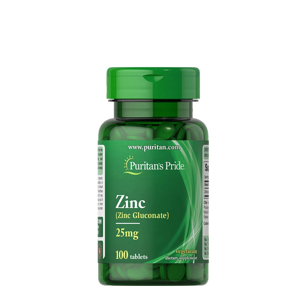 Puritan's Pride - Zinc, 25mg - 100 tablets billede