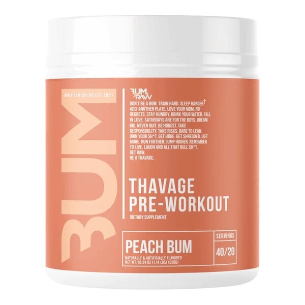 Raw Nutrition - Thavage Pre-Workout, Peach Bum - 520g