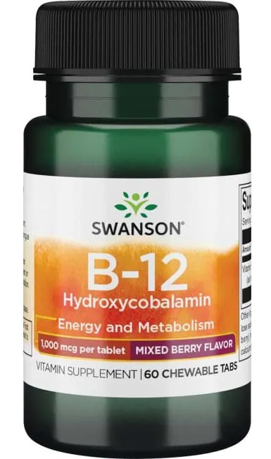 Swanson - B-12 Hydroxycobalamin, 1000mcg - 60 chewable tablets