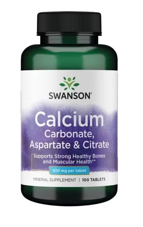Swanson - Calcium Carbonate, Aspartate & Citrate, 500mg - 100 tablets
