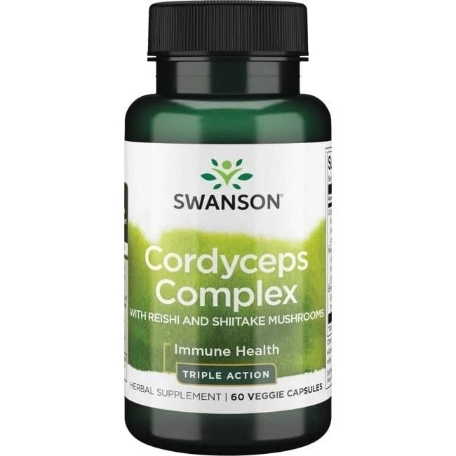 Swanson - Cordyceps-kompleks med Reishi og Shiitake svampe, 60 vcaps