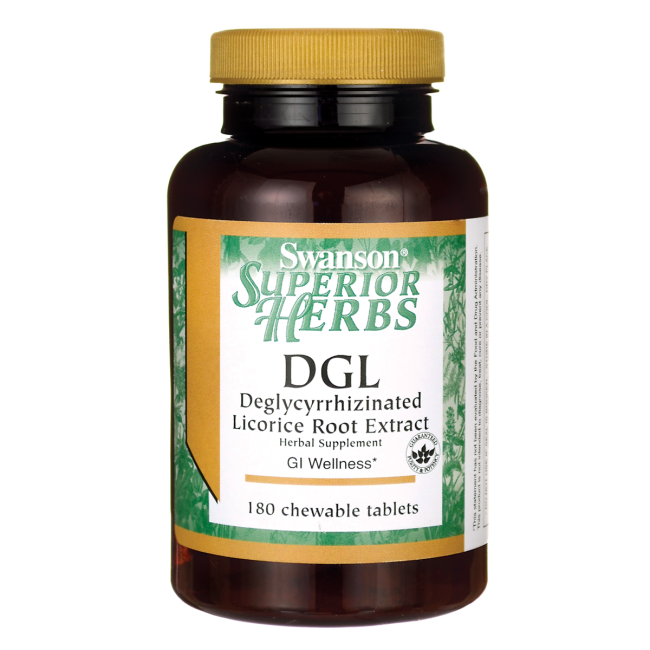 Swanson - DGL, 385mg - 180 chewable tablets