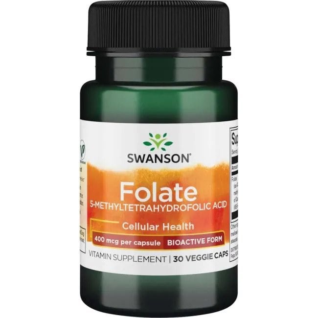 Swanson - Folate (5-Methyltetrahydrofolic Acid), 400mcg - 30 vcaps