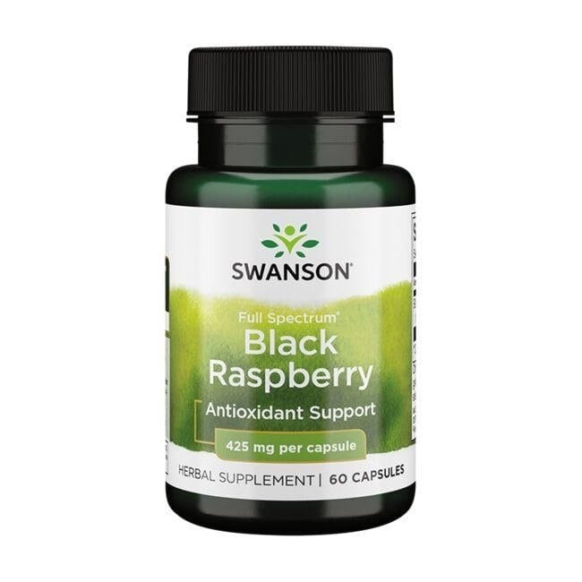 Swanson - Full Spectrum Sort Hindbær 425 mg - 60 kapsler