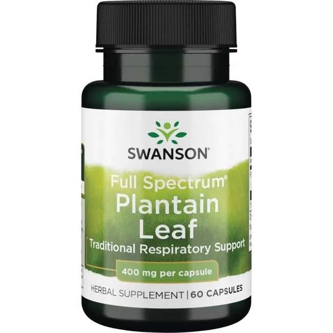 Swanson - Full Spectrum Plantain Leaf 400 mg, 60 kapsler