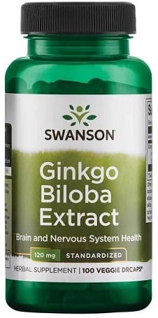 Swanson - Ginkgo Biloba Extract, 120mg - 100 vcaps