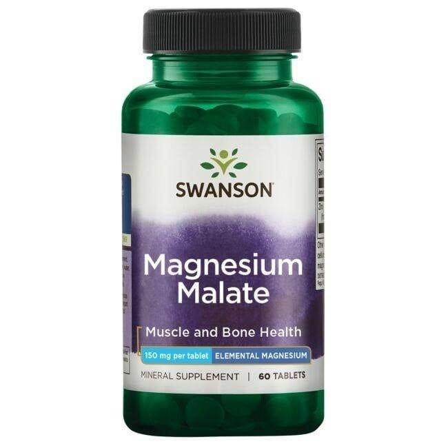 Swanson - Magnesium Malat 150 mg Elementært Magnesium, 60 tabletter