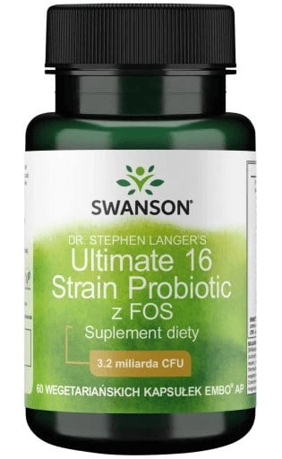 Swanson - Dr. Stephen Langer's Ultimate 16 Strain Probiotic with FOS, 3.2 Billion CFU - 60 vcaps