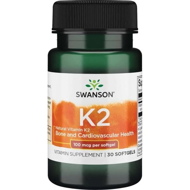 Swanson - Vitamin K-2 - Natural, 100mcg - 30 softgels