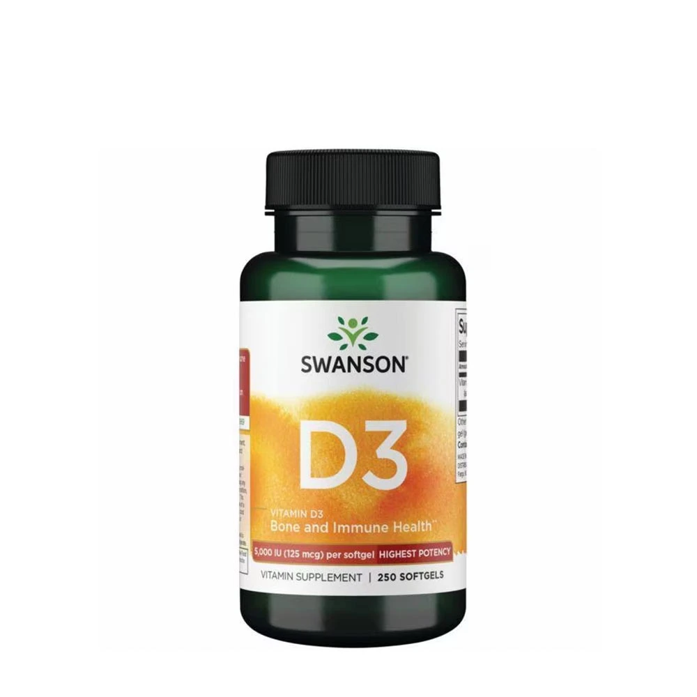 Swanson - Vitamin D-3, 5000 IU - 250 softgels