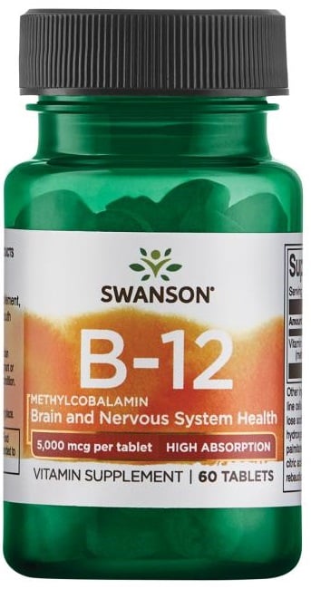 Swanson - Vitamin B-12 Methylcobalamin, 5000mcg High Absorption - 60 tabs