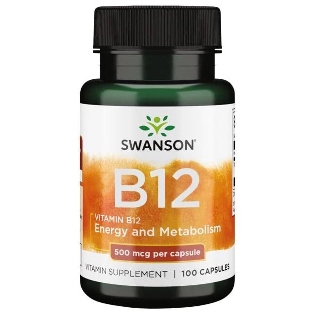 Swanson - Vitamin B12, 500mcg - 100 caps