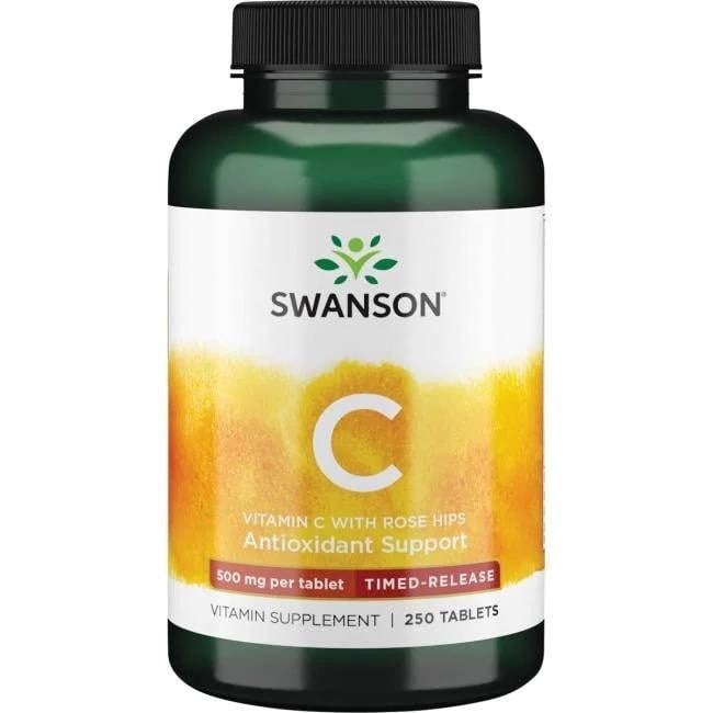 Swanson - Vitamin C with Rose Hips - Timed-Release, 500mg - 250 tablets