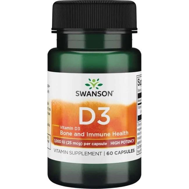 Swanson - Vitamin D-3 1000 IU, 60 kapsler