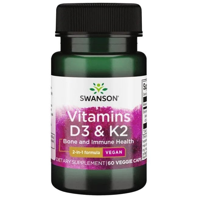 Swanson - Vitamins D3 & K2, 125mcg & 100mcg - 60 vcaps