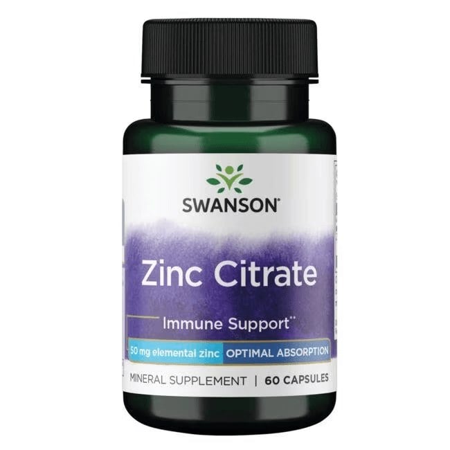 Swanson - Zinc Citrate, 50mg - 60 caps